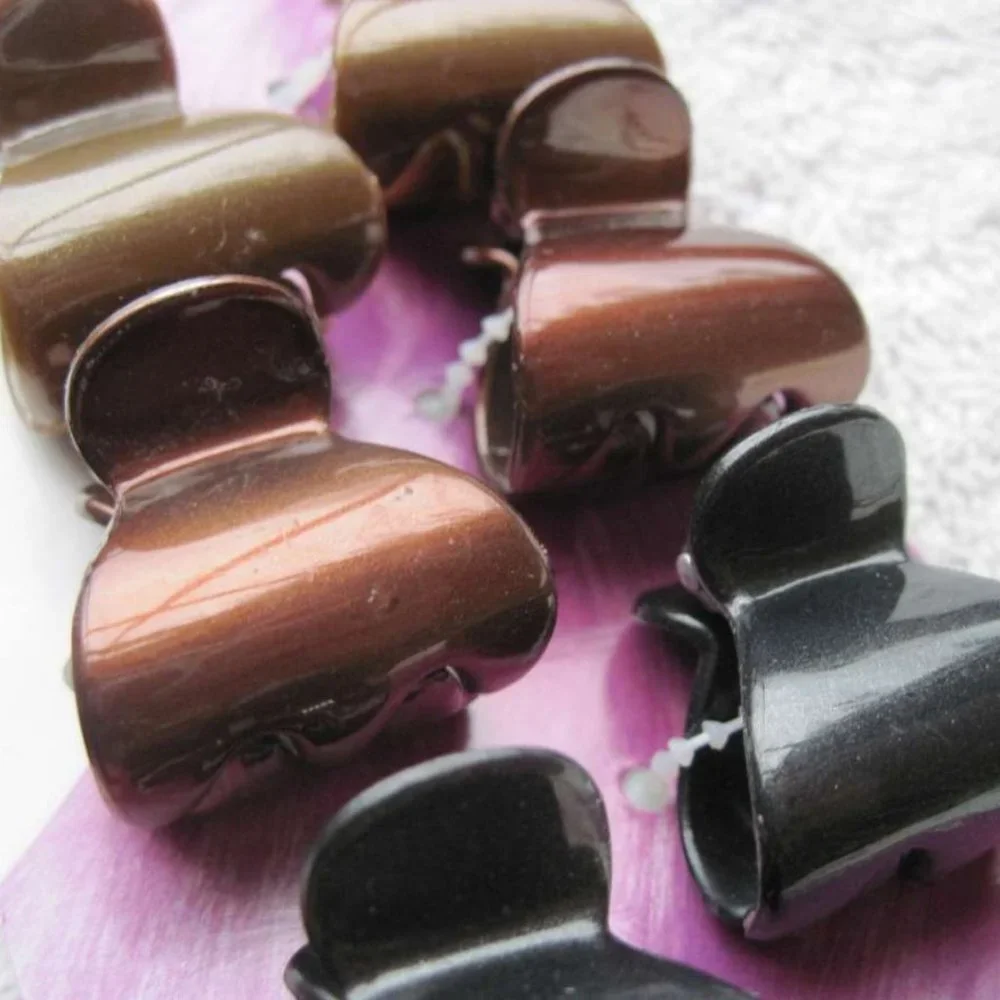 6 Goody Wendi Claw Hair Clips Shiny Blonde Brown Black Small 1